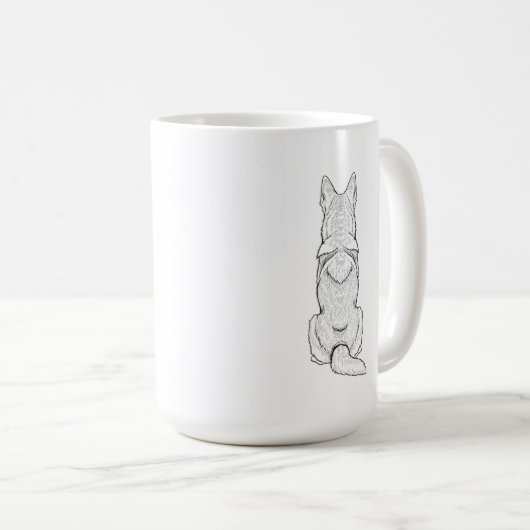 Mug Minimalist German Shepherd Dog Line Art  (Devant droit)