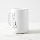 Mug Minimalist German Shepherd Dog Line Art  (Devant gauche)