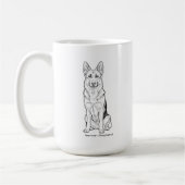 Mug Minimalist German Shepherd Dog Line Art  (Gauche)