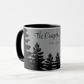 Mug Minimalist gray black pine tree silhouette     (Devant gauche)