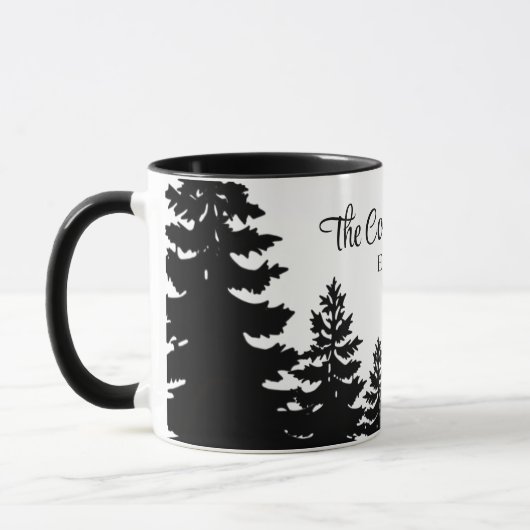 Mug Minimalist gray black pine tree silhouette     (Gauche)