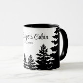 Mug Minimalist gray black pine tree silhouette (Devant droit)