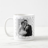 Mug Minimalist Gray Hearts Custom Wedding Two Photos (Gauche)