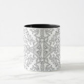 Mug Minimalist Grey Floral Pattern (Centre)