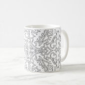 Mug Minimalist Grey Floral Pattern (Devant droit)