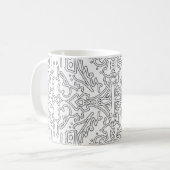 Mug Minimalist Grey Floral Pattern (Devant gauche)