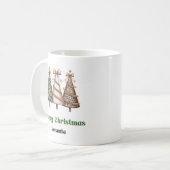 Mug Minimalist leopard christmas trees personalized  (Devant gauche)