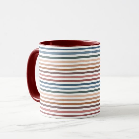 Mug Minimalist Muted Rainbow Lines (Devant gauche)