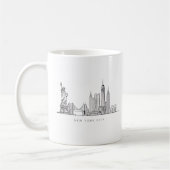 Mug Minimalist New York City Skyline Line Art (Gauche)