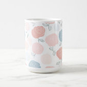 Mug Minimalist Pastel Rose White Floral Pattern (Centre)