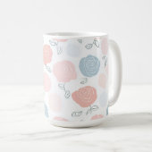 Mug Minimalist Pastel Rose White Floral Pattern (Devant droit)