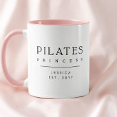 Mug Minimalist Personalized Pink Pilates Princess