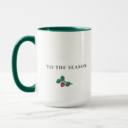 Mug Minimalist Pine Branch Christmas – ’Tis The Season (Gauche)