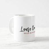 Mug Minimalist Professional Handwrite Plain Name Title (Devant gauche)