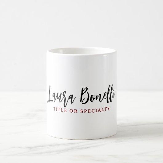 Mug Minimalist Professional Handwrite Plain Name Title (Centre)