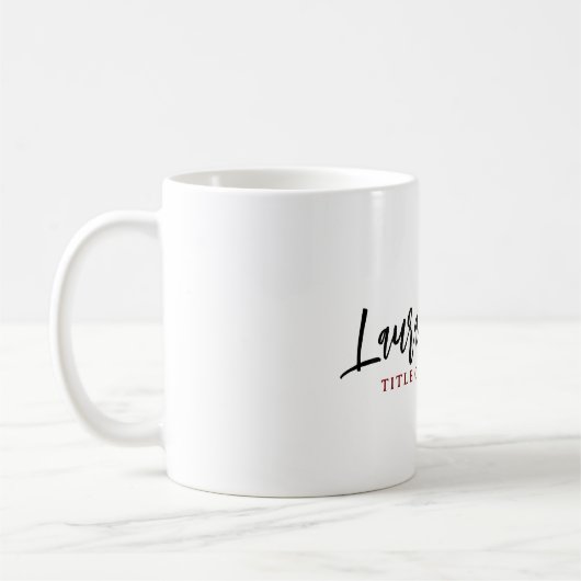 Mug Minimalist Professional Handwrite Plain Name Title (Gauche)