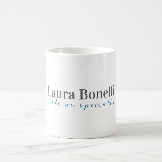 Mug Minimalist Professional Modern Plain Name Title (Centre)