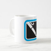 Mug Minimalist White Pen Silhouette Writer Icon (Devant gauche)