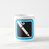 Mug Minimalist White Pen Silhouette Writer Icon (Centre)