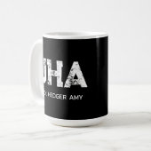 MUG MINIMALIST WHITE THREE LETTER MONOGRAM NAME BLACK (Devant gauche)