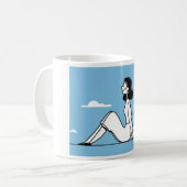 Mug Minimalist Woman and Dog Illustration (Devant gauche)