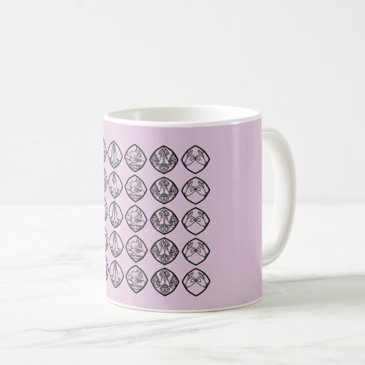 Mug Minimalist Zen Buddhist Mudras Cup (Devant droit)