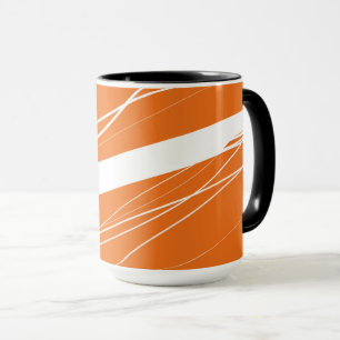 Mug Minimaliste Abstrait moderne Orange-Blanc