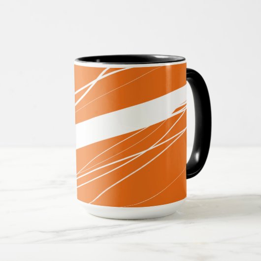 Mug Minimaliste Abstrait moderne Orange-Blanc (Devant droit)