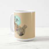 MUG MINIMALISTE ABSTRAITE BOHÉMIENNE À FEUILLES NOIRES (Devant gauche)