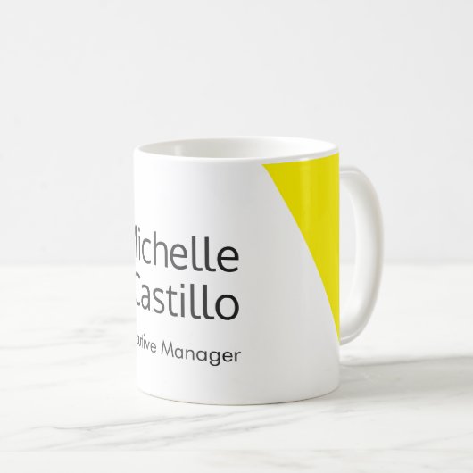 Mug Minimaliste blanc jaune clair simple (Devant droit)