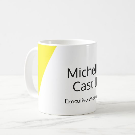 Mug Minimaliste blanc jaune clair simple (Devant gauche)
