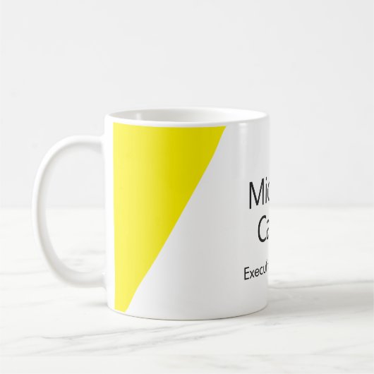 Mug Minimaliste blanc jaune clair simple (Gauche)