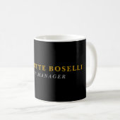 Mug Minimaliste Classique Couleur Noir Or Professionne (Devant droit)