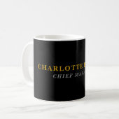 Mug Minimaliste Classique Couleur Noir Or Professionne (Devant gauche)