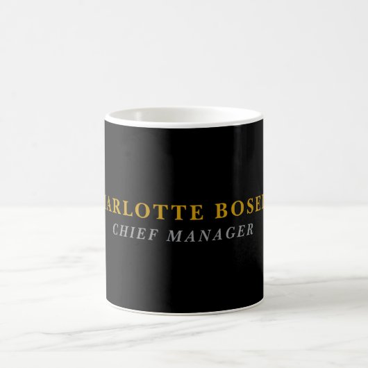 Mug Minimaliste Classique Couleur Noir Or Professionne (Centre)