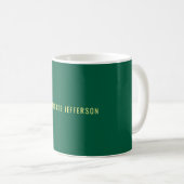 Mug Minimaliste Classique Professionnel Vert Jaune (Devant droit)