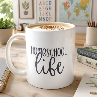 Mug Minimaliste de la calligraphie de la vie à domicil