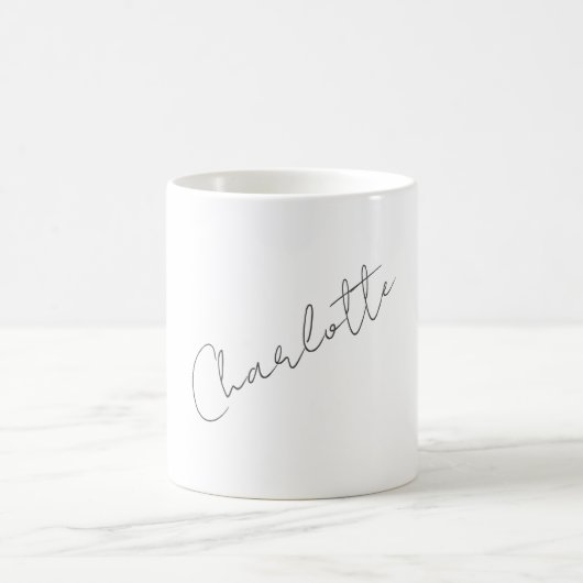 Mug Minimaliste Élégant Classique Nom Professionnel (Centre)