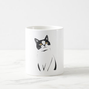 Mug minimaliste en ligne de chat - Élégant et mode