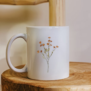 Mug Minimaliste Fleur Nature Inspirée Simple Blanc