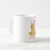 Mug Minimaliste J'aime le chat gingembre (Devant gauche)