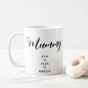 Mug Minimaliste moderne avec les noms Fête des Mères m