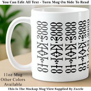 Mug Minimaliste Moderne Date Message Caché Personnalis
