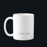 Mug Minimaliste moderne Nom personnalisé, texte et pho<br><div class="desc">Tasse tendance personnalisée avec texte personnalisé moderne. Ajoutez votre propre photo,  illustration ou tout élément de design graphique,  ou laissez cette esthétique élégante et minimale. N'importe quelle police,  n'importe quelle couleur,  aucun minimum.</div>