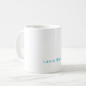 Mug Minimaliste Moderne Professionnel Nom Bleu Azur (Devant gauche)