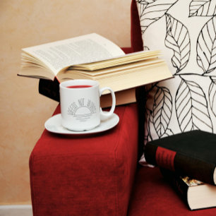 Mug minimaliste noir blanc soleil inspirant