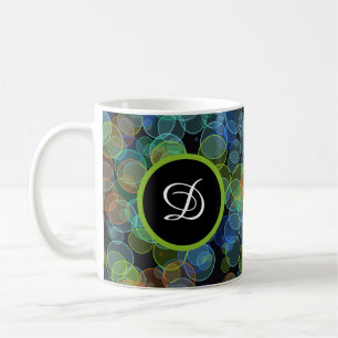 Mug minimaliste noir élégant pois élégant et coloré