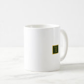 Mug minimaliste or classique et monogramme vert (Devant droit)