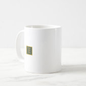 Mug minimaliste or classique et monogramme vert (Devant gauche)