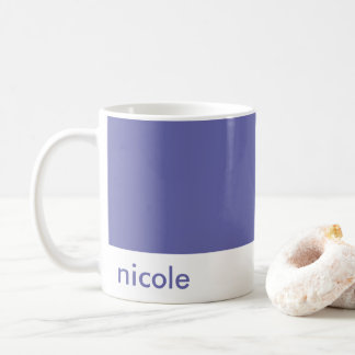 Mug Minimaliste Personnaliser votre nom Périwinkle ble